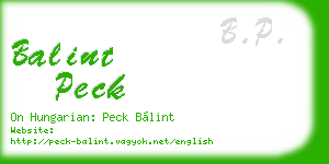 balint peck business card